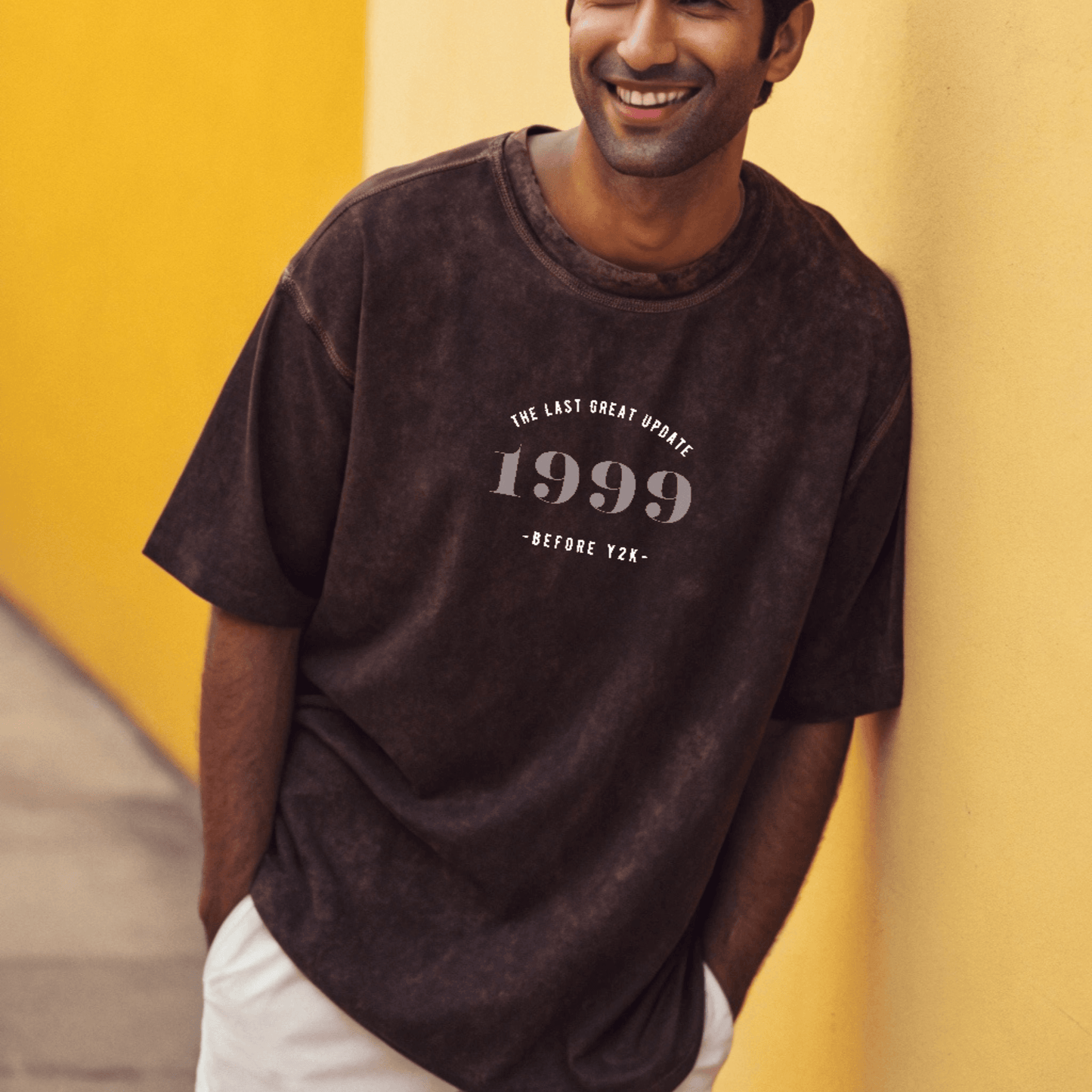 1999 Acid Wash Oversized T-Shirt – Y2K Graphic Cotton Tee