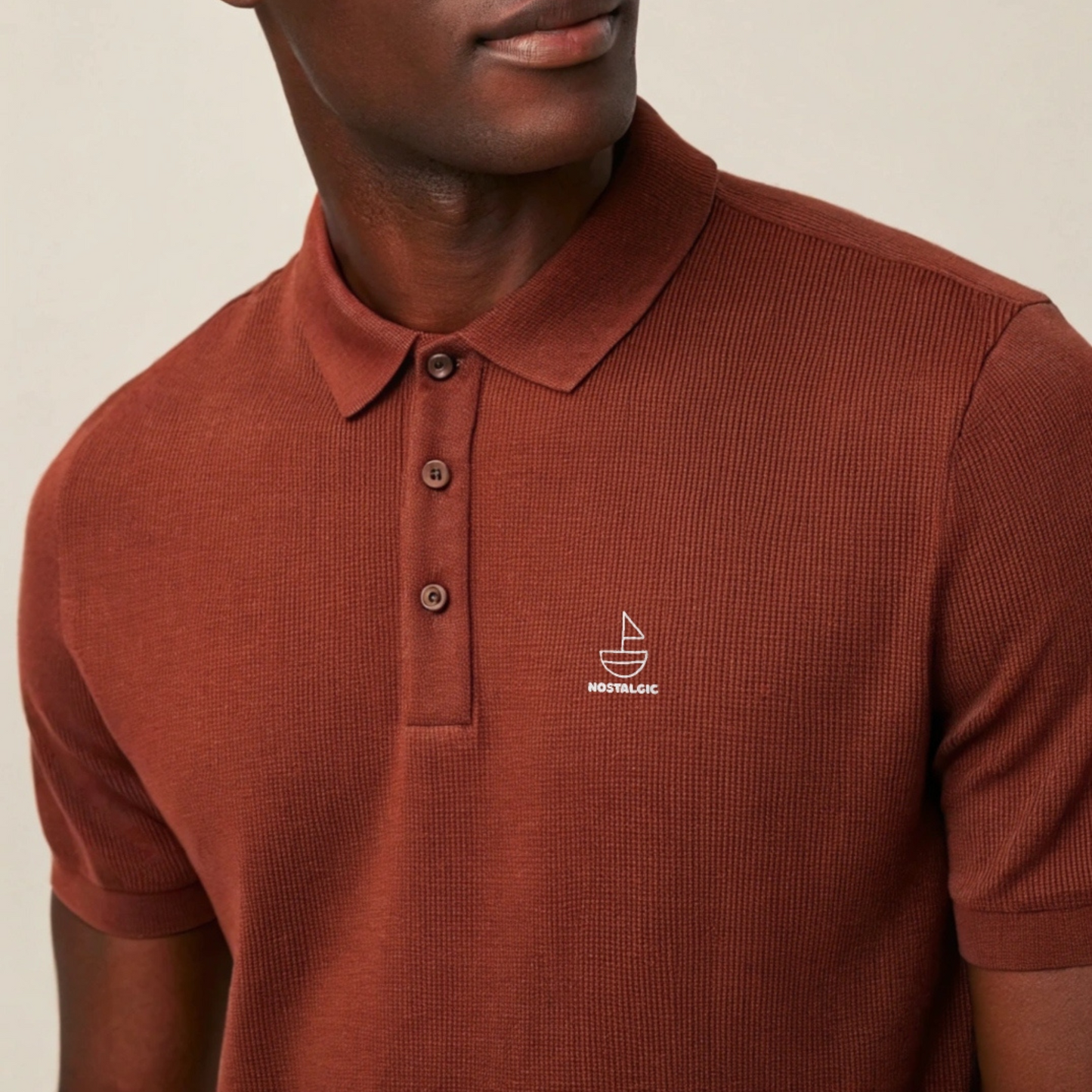Nostalgic Polo T-Shirt – Men’s Polo with Boat Embroidery