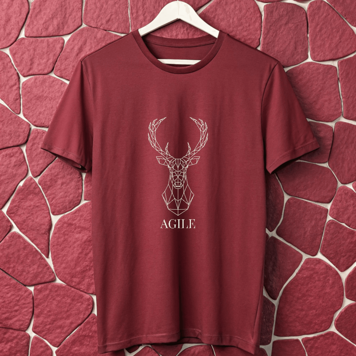 Agile Cotton T-Shirt – Geometric Deer Graphic Tee