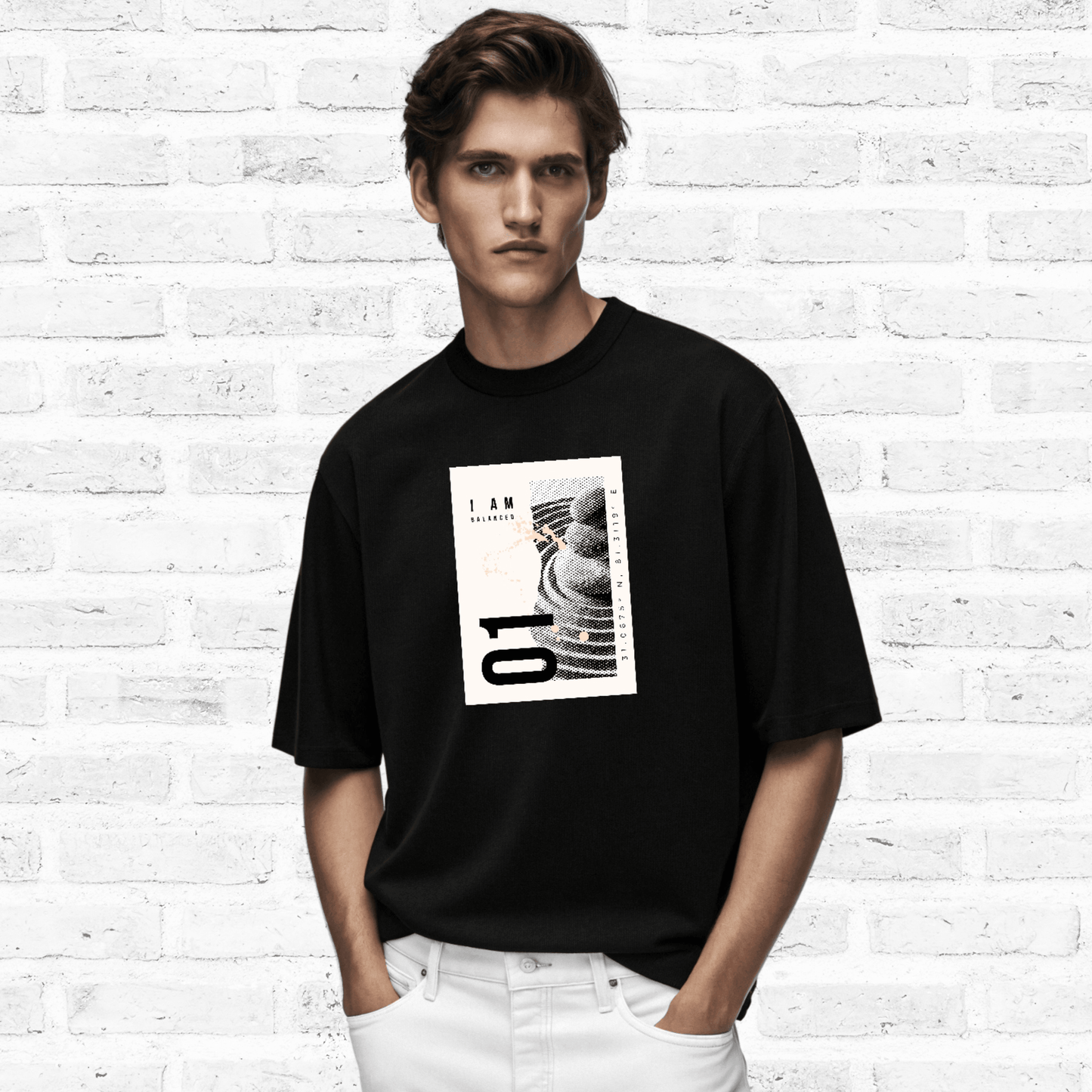 Balanced Oversized Terry T-Shirt – I Am Grounded Graphic Tee
