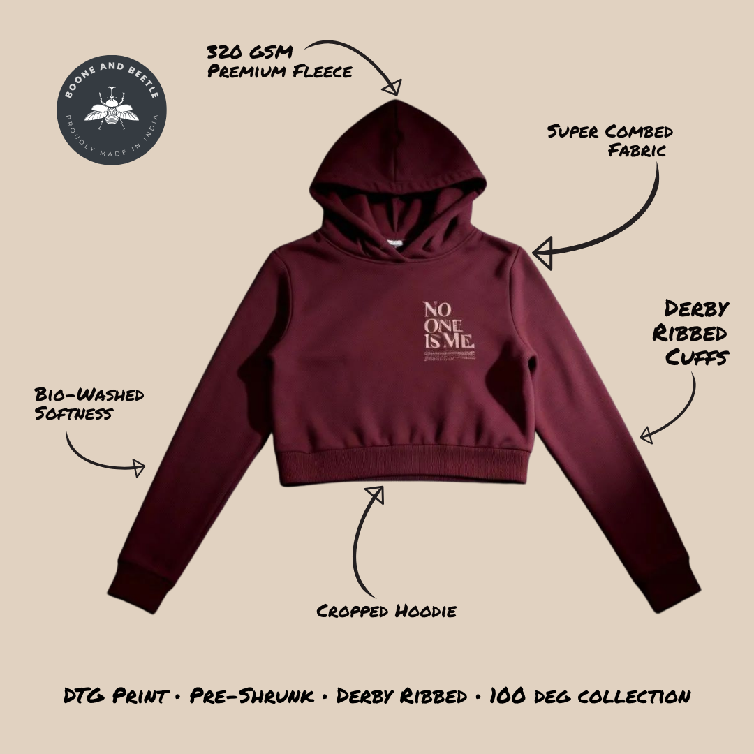 No One Is Me Cropped Hoodie – Women's Confidence Edition
