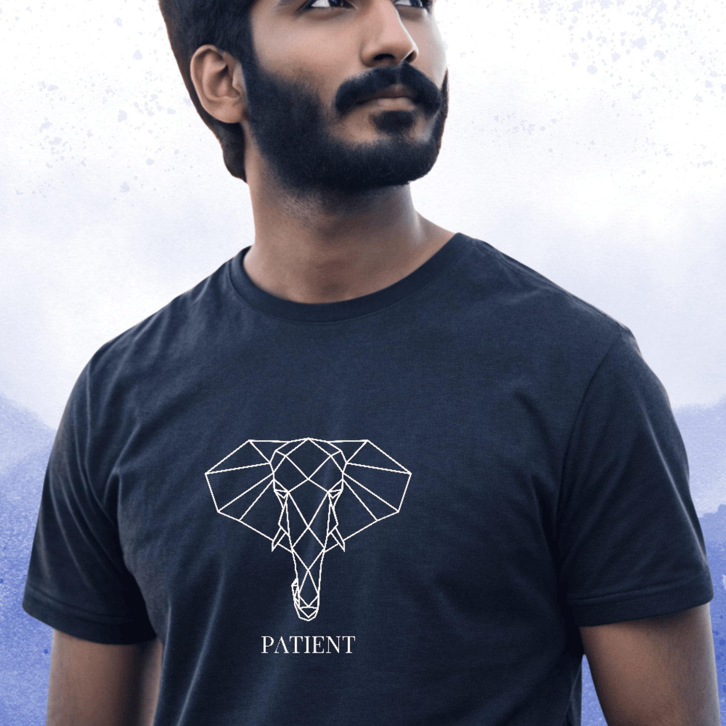 Patient Cotton T-Shirt – Minimalist Elephant Graphic Tee