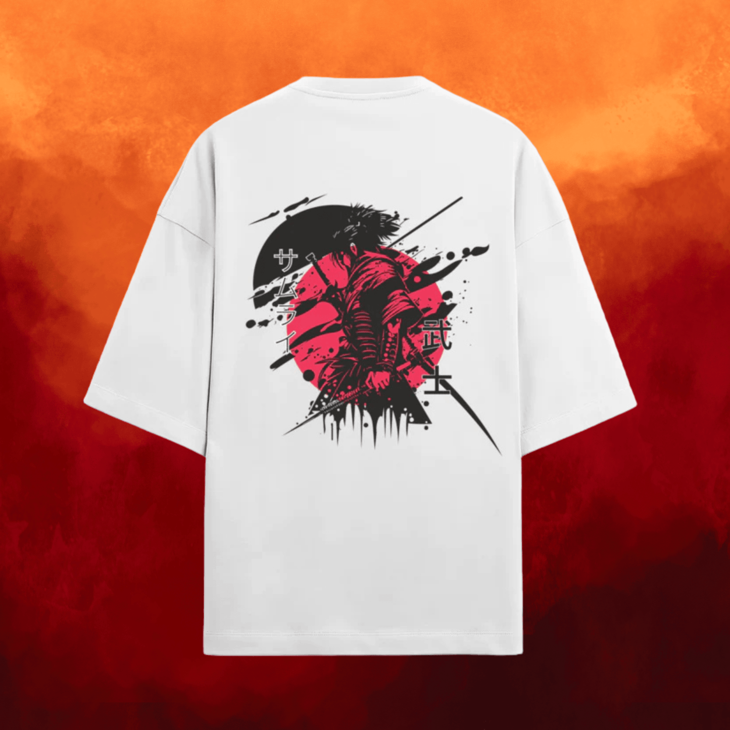 Samurai Oversized T-Shirt – Dual Print Terry Cotton Tee