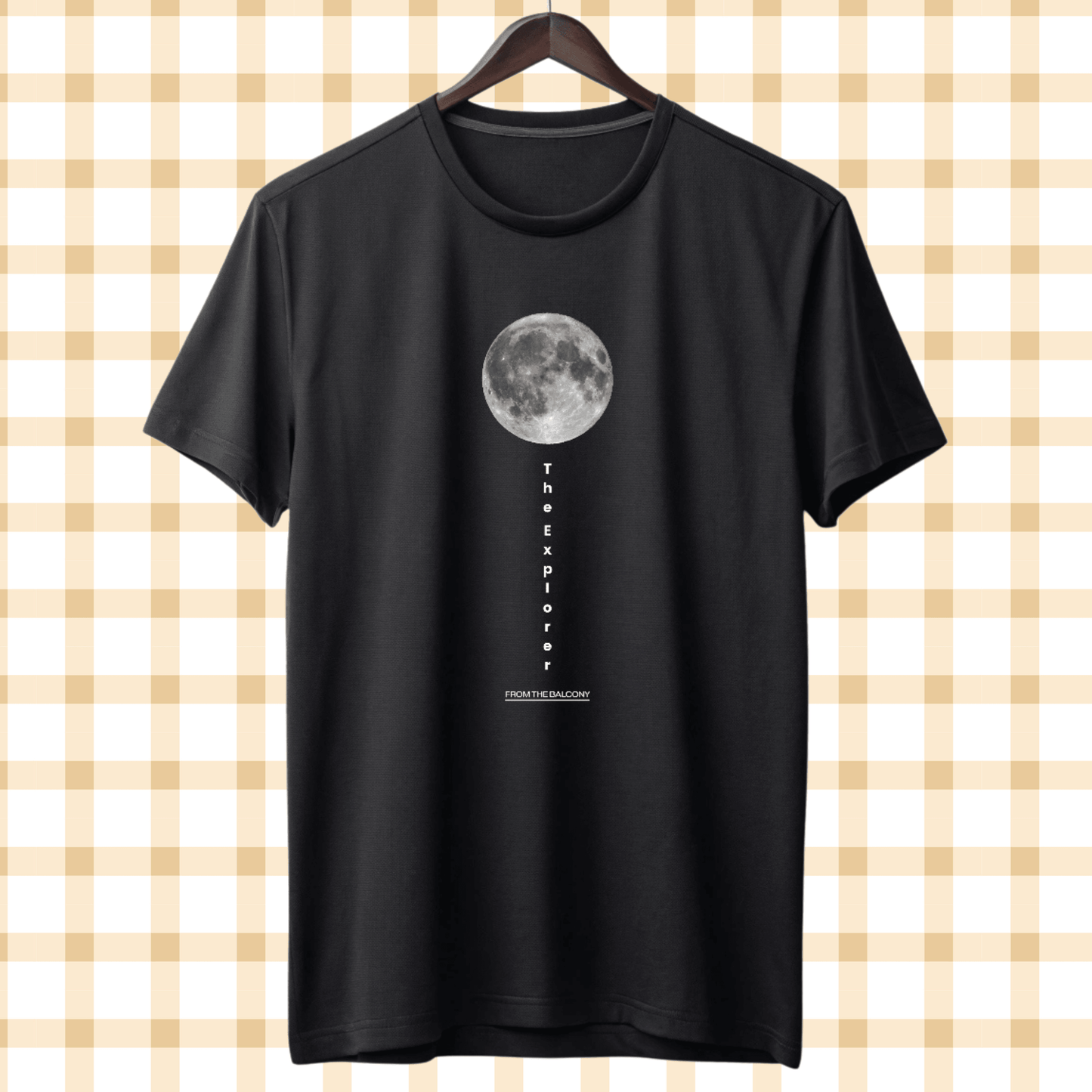 The Explorer Moon Graphic T-Shirt – Minimal Black Cotton Tee