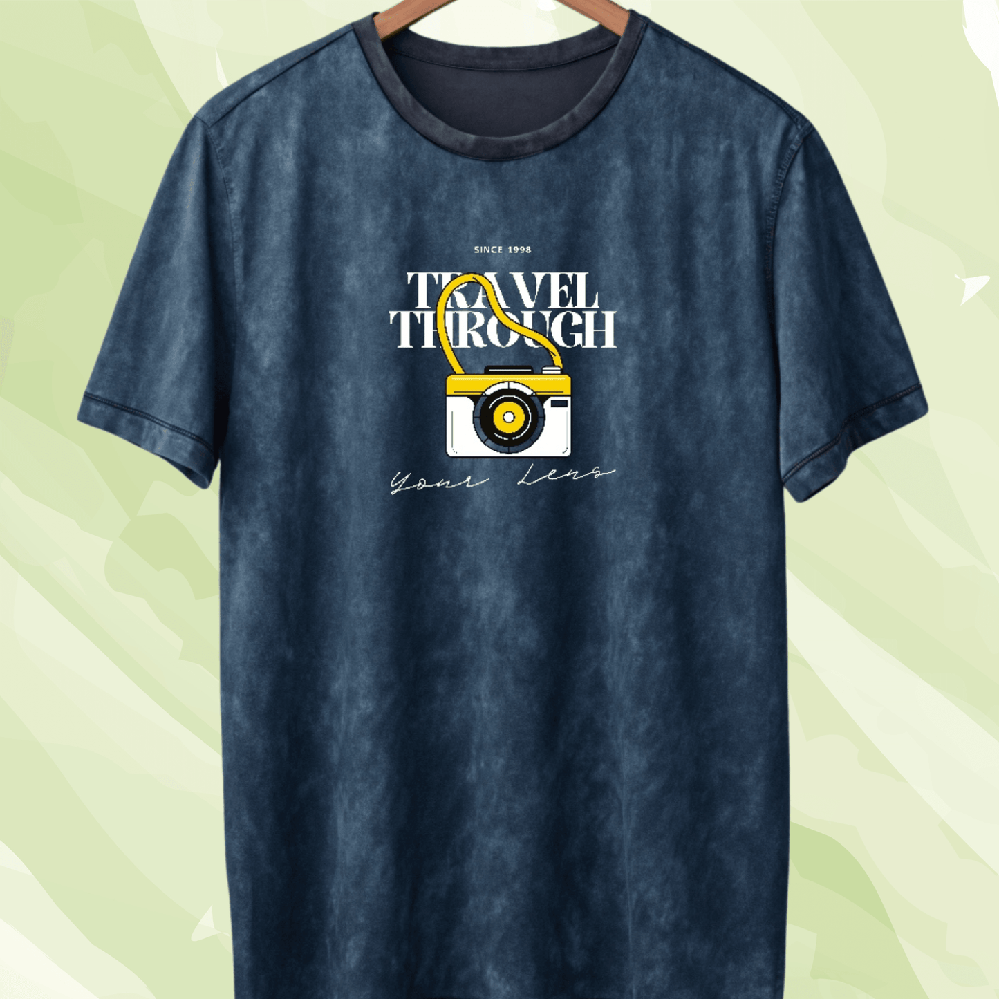 Travel Through Your Lens – Acid Wash Oversized Graphic T-Shirt