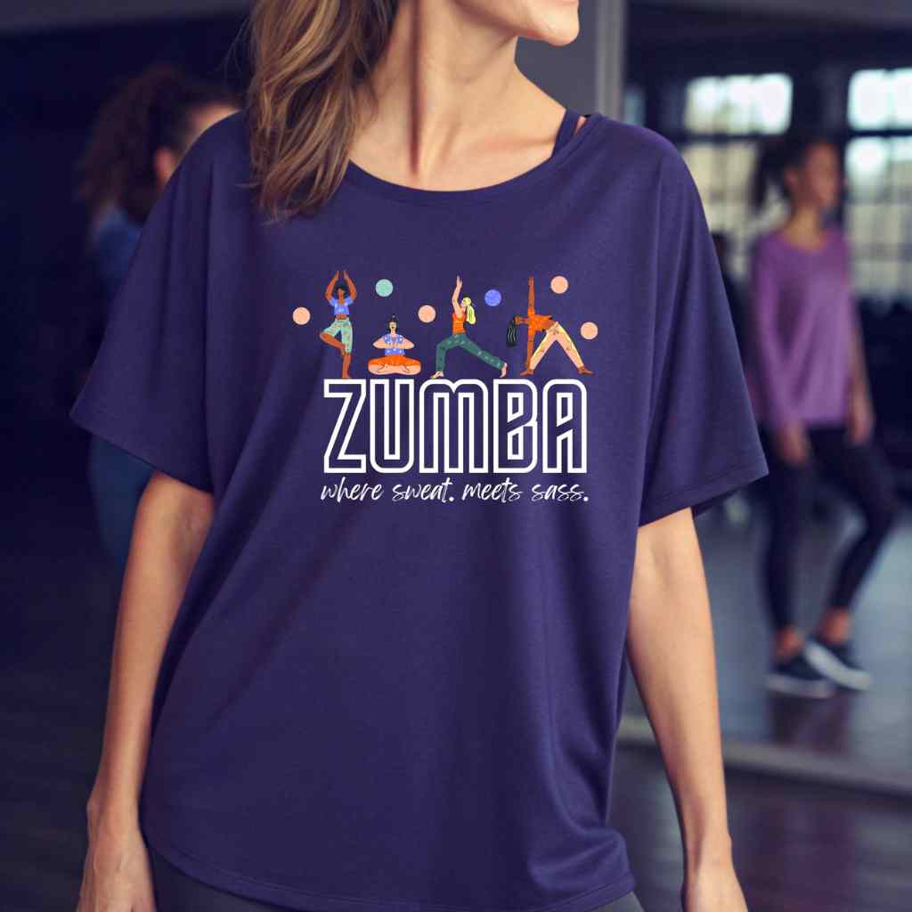 Where Sweat Meets Sass Zumba T-Shirt – Oversized Fit for Women