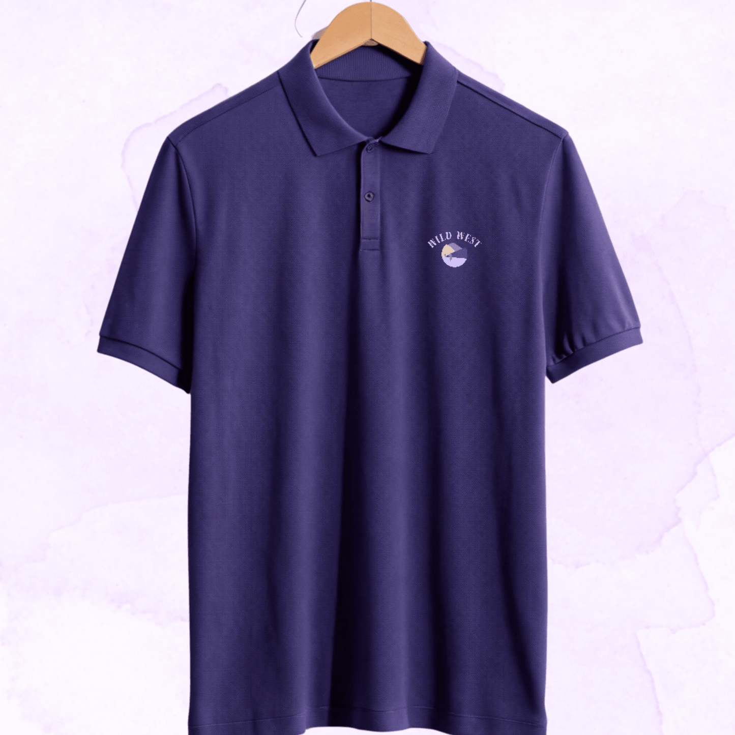 Wild West Embroidered 100% Cotton Polo T-Shirt