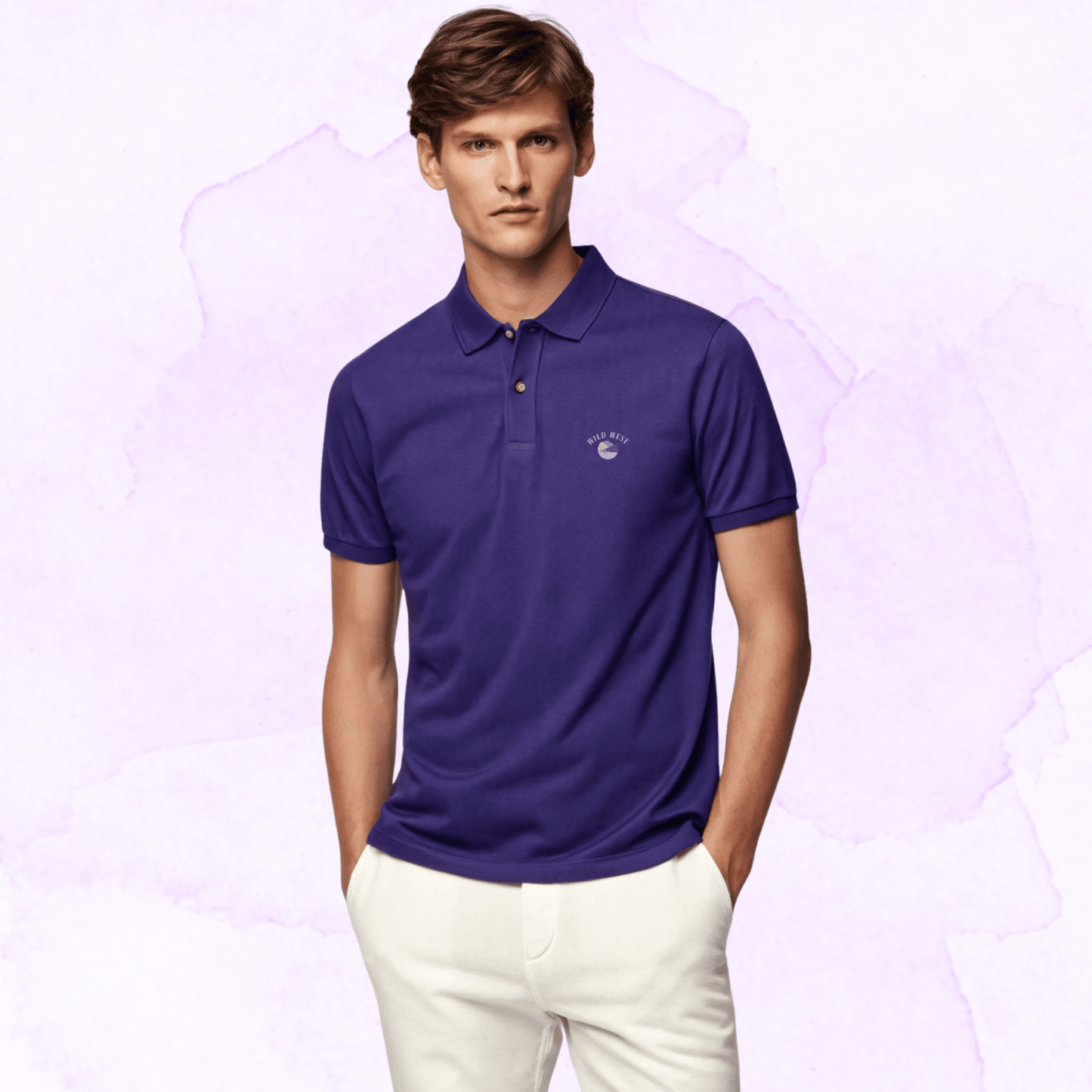 Wild West Embroidered 100% Cotton Polo T-Shirt