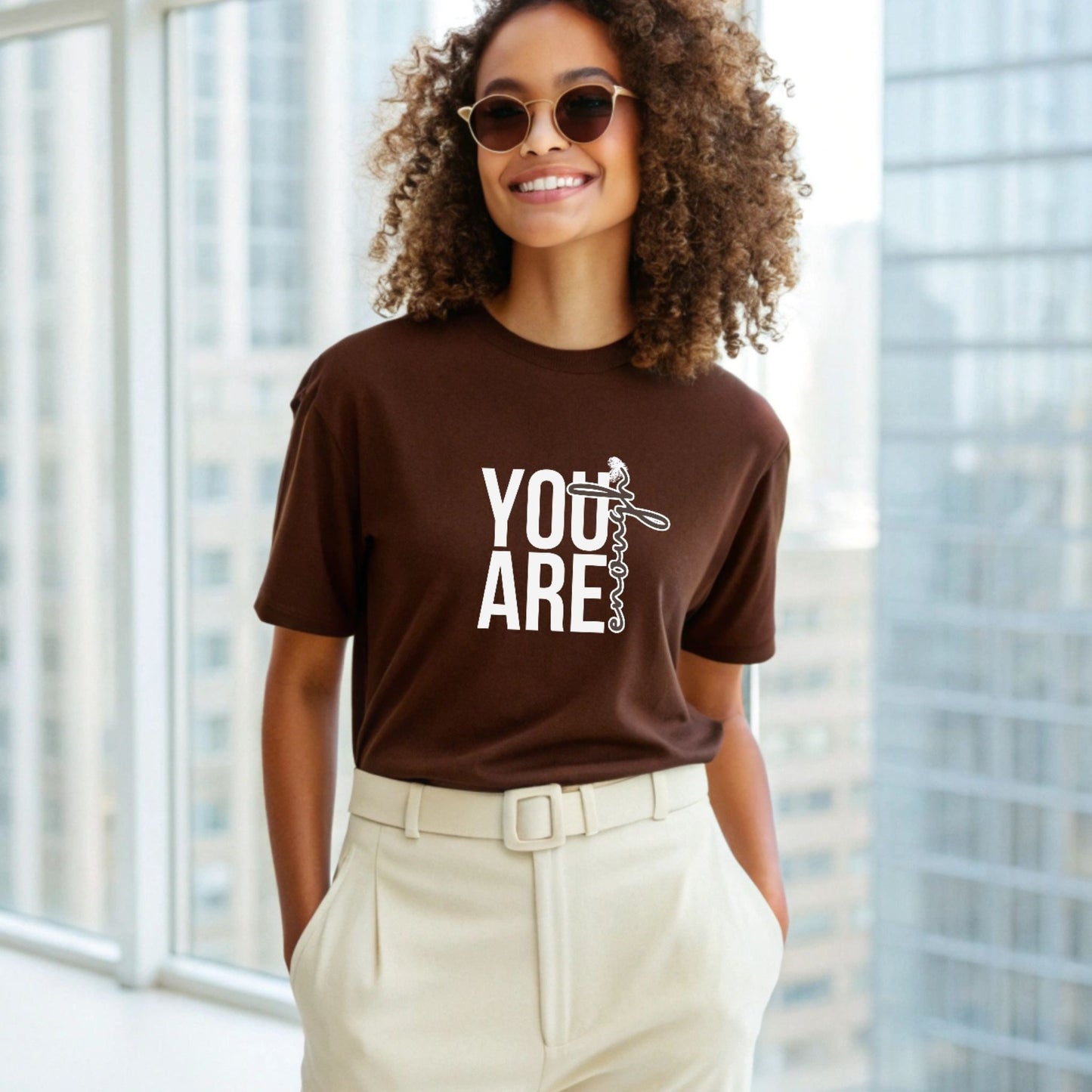 You Are Enough Graphic T-Shirt – Classic Fit for Women