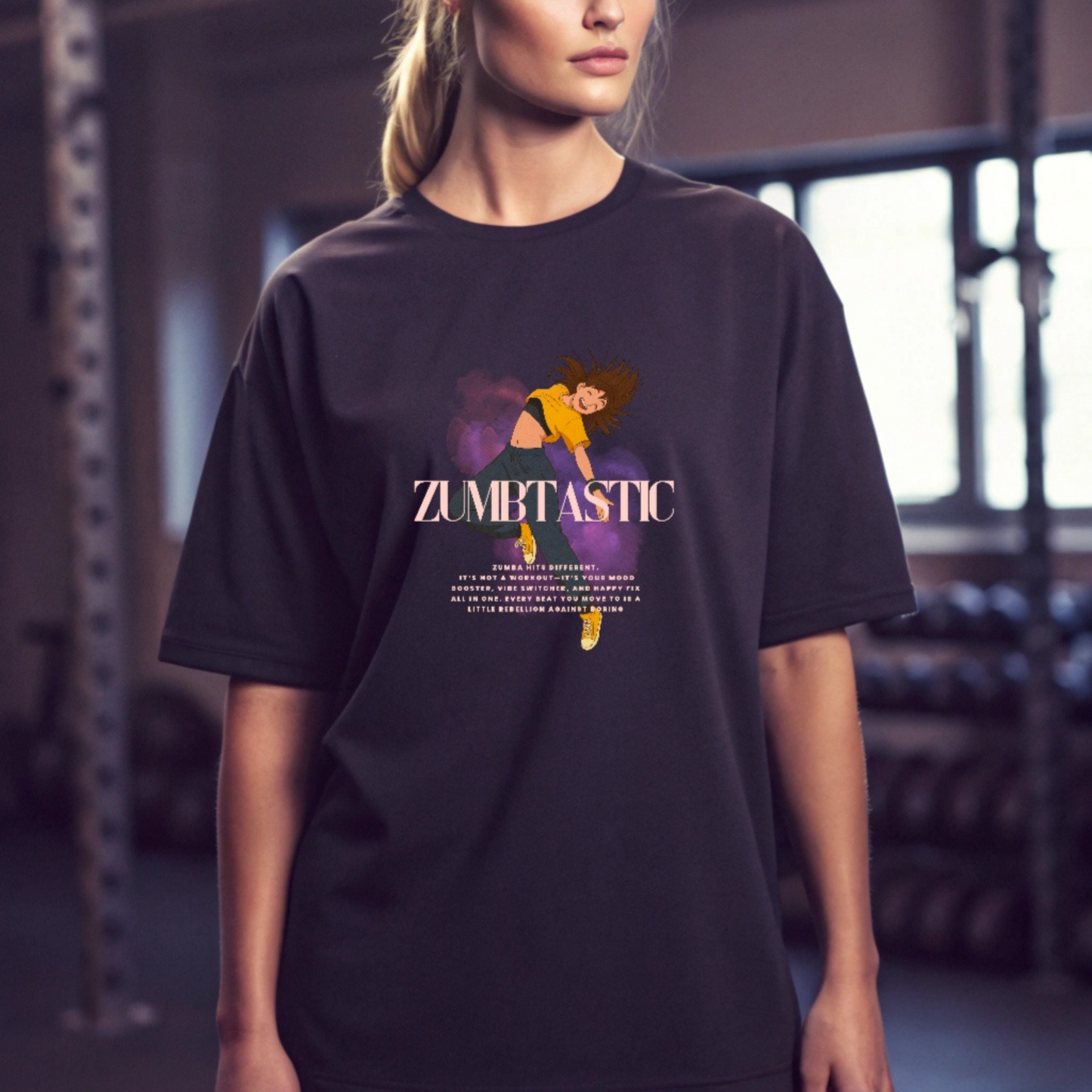Zumbtastic Oversized T-Shirt – Dance Graphic Tee for Zumba Lovers
