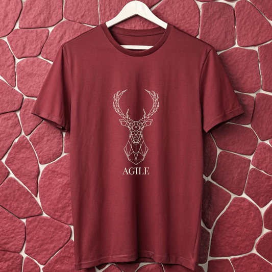 Agile Cotton T-Shirt – Geometric Deer Graphic Tee
