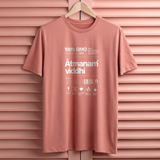 Atmanam Viddhi Cotton T-Shirt – Self-Discovery Graphic Tee