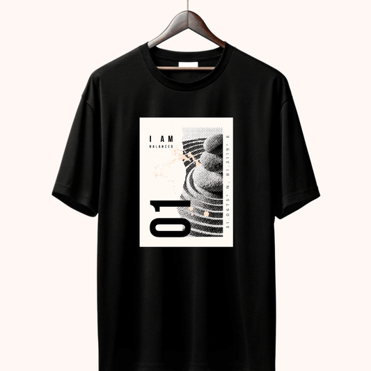 Balanced Oversized Terry T-Shirt – I Am Grounded Graphic Tee