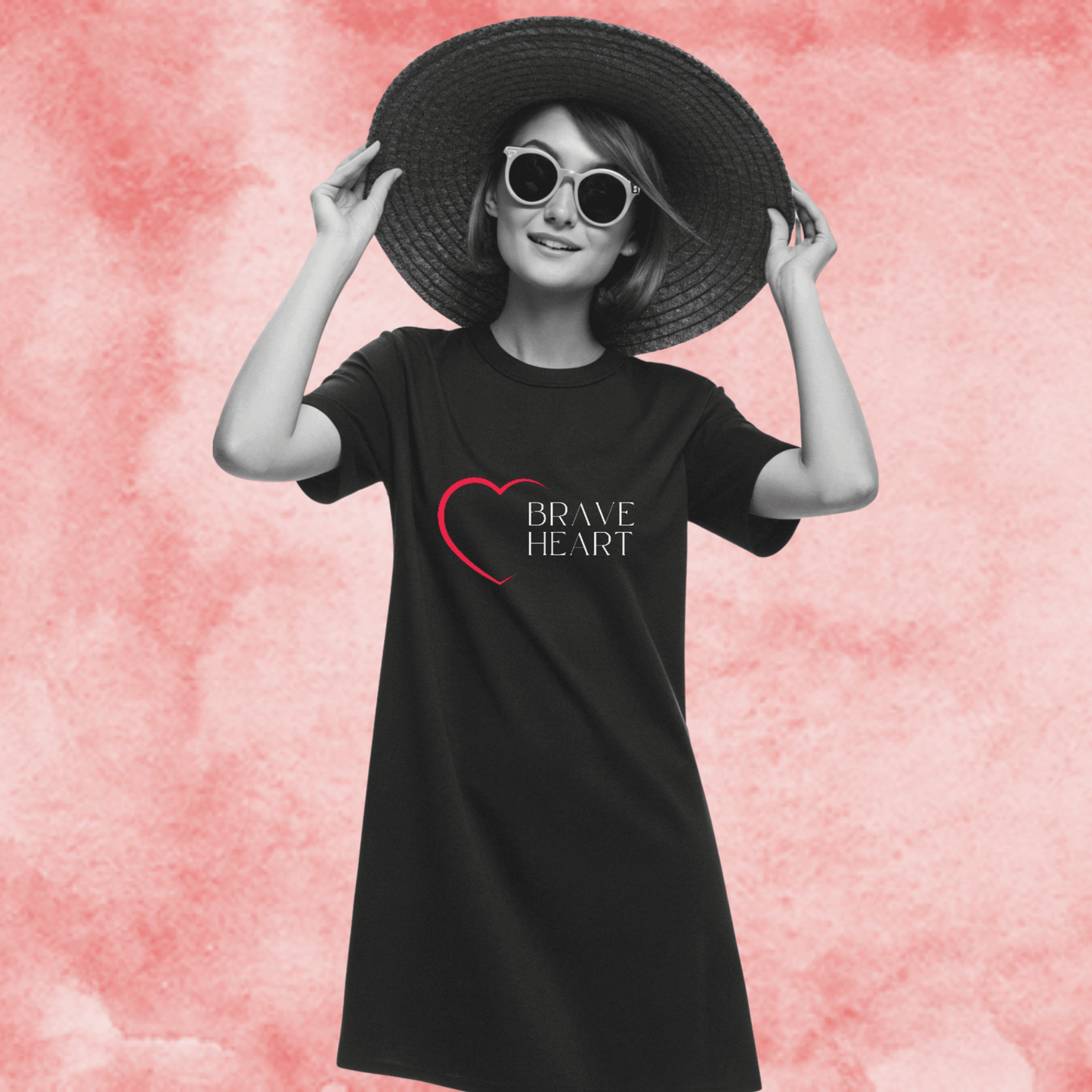 Brave Heart Cotton T-Shirt Dress – Minimal Statement