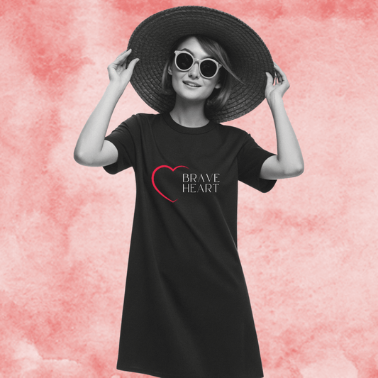 Brave Heart Cotton T-Shirt Dress – Minimal Statement
