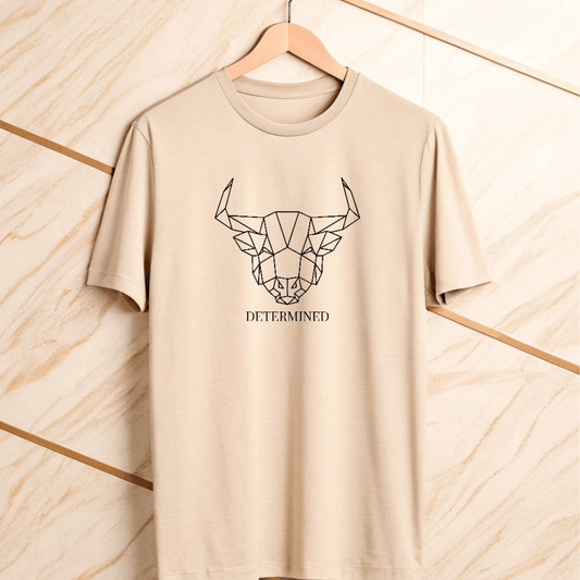Determined Cotton T-Shirt – Bull Graphic Minimal Tee