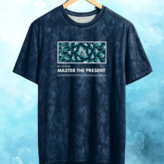 Master the Present – Acid Wash Oversized Mindful Quote T-Shirt