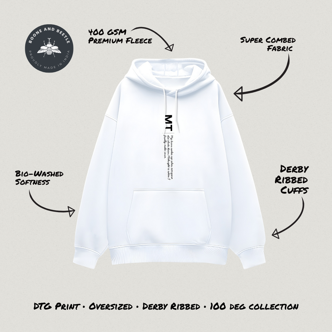 Midnight Thinker Oversized Hoodie – Heavyweight Unisex