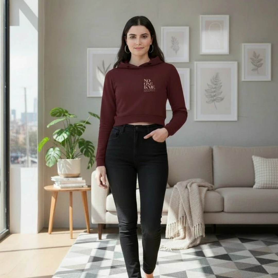 No One Is Me Cropped Hoodie – Women's Confidence Edition
