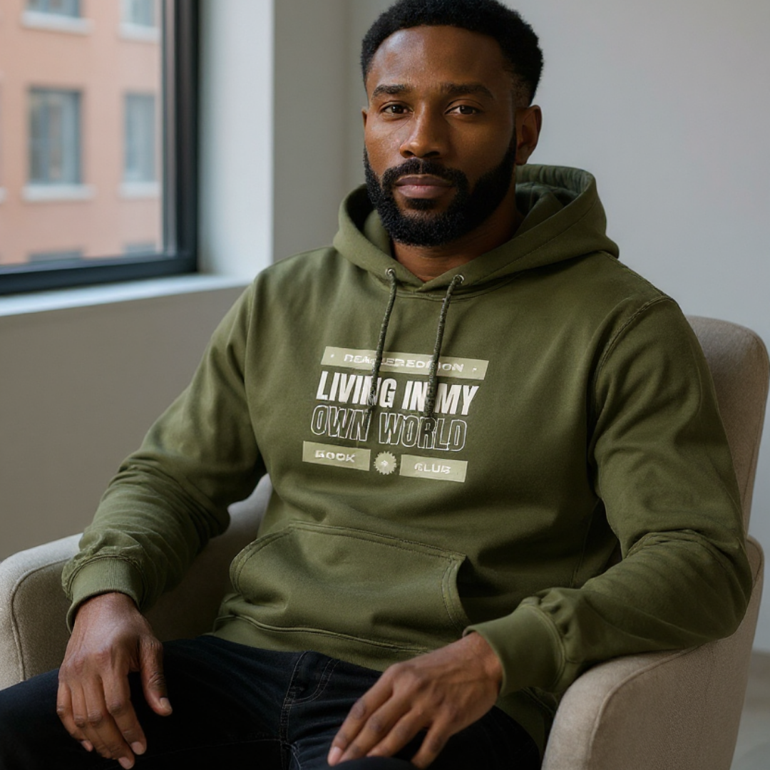 Reader Edition Hoodie – Living In My Own World | Book Lover