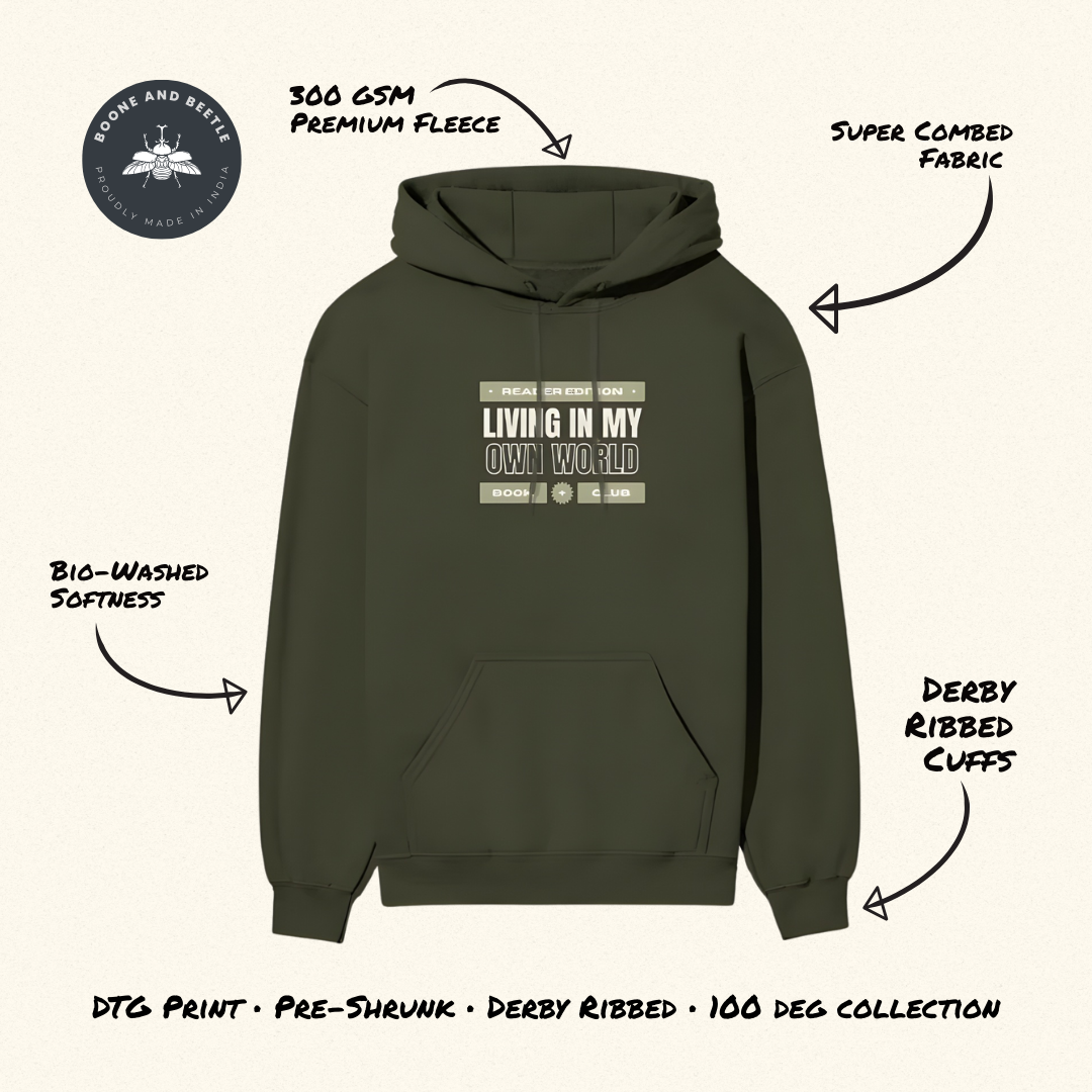 Reader Edition Hoodie – Living In My Own World | Book Lover