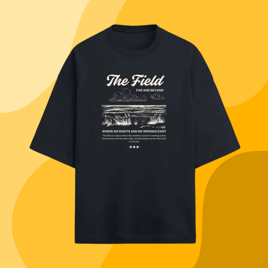 The Field Graphic Oversized T-Shirt – Terry Cotton Escape Tee