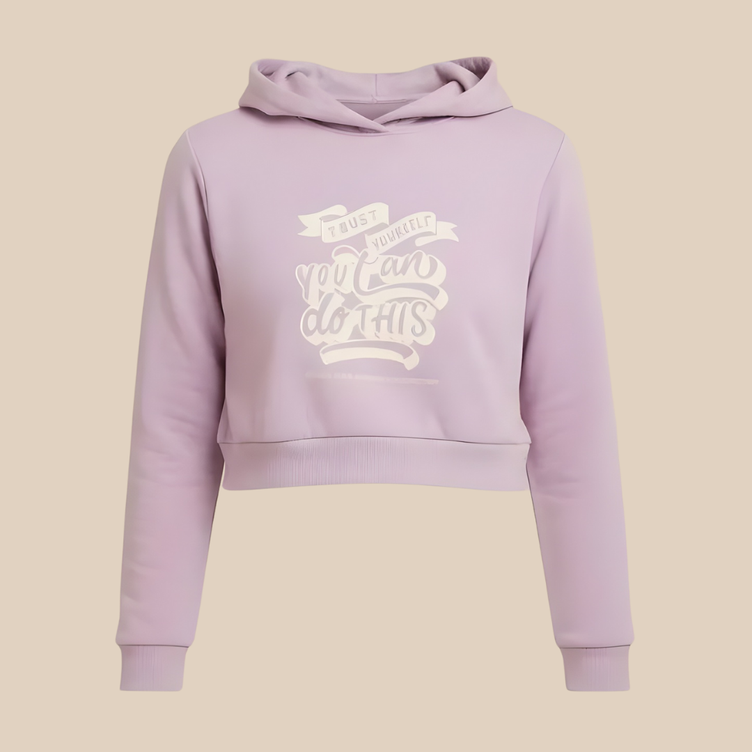 Trust Yourself You Can Do This Crop Hoodie | Women's Empowerment