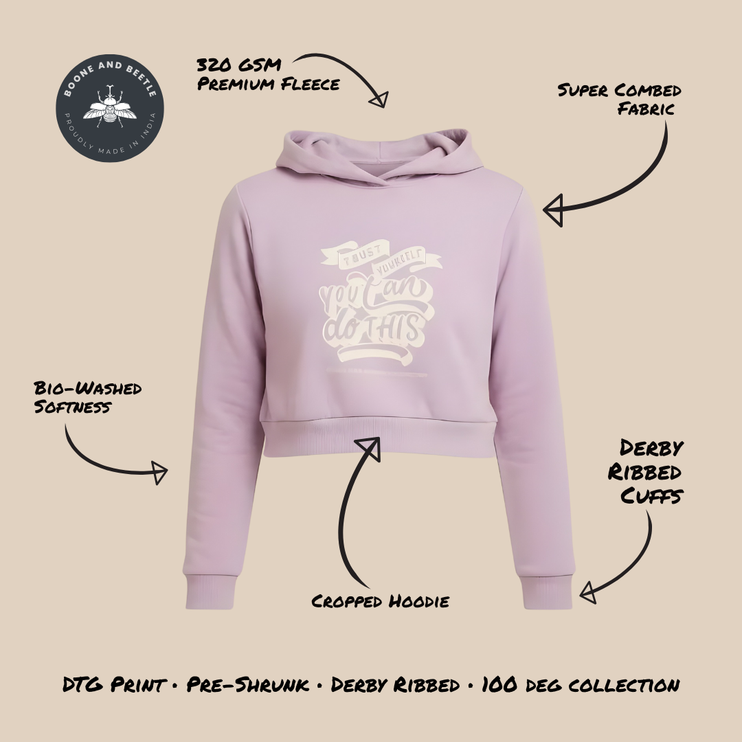 Trust Yourself You Can Do This Crop Hoodie | Women's Empowerment