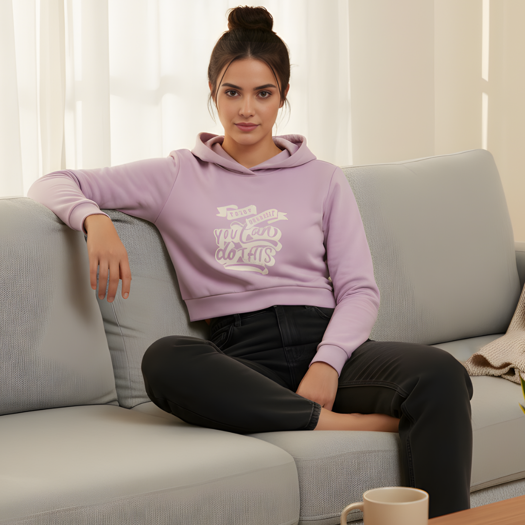 Trust Yourself You Can Do This Crop Hoodie | Women's Empowerment