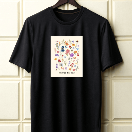 Wildflower Bloom Supima Cotton T-Shirt – Botanical Graphic Tee for Women