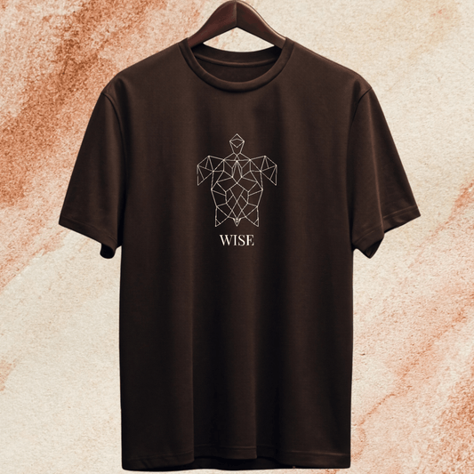 Wise Cotton T-Shirt – Minimalist Turtle Graphic Tee