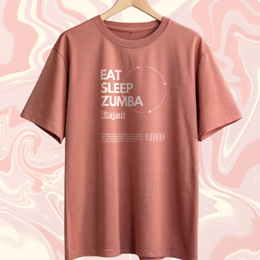 Eat Sleep Zumba Repeat Oversized T-Shirt – Fitness Flow Graphic Tee